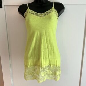 Bozzolo Basic Long Layering Spaghetti‎ Strap Cami tank top Size S Lace Trim Y2K
